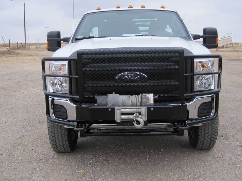 Grill guard on a white work truck